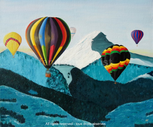 tableau mongolfieres